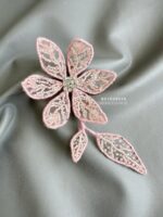 BC1008266 - Flowers Fabric Beading Brooch - Pink