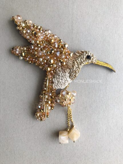 BC1003582 – Beadding Bird Brooch – Gold
