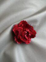 BC100514 - Flowers Beading Brooch - Red