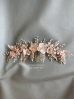 HC100722 - Flowers Rose Gold Haircomb