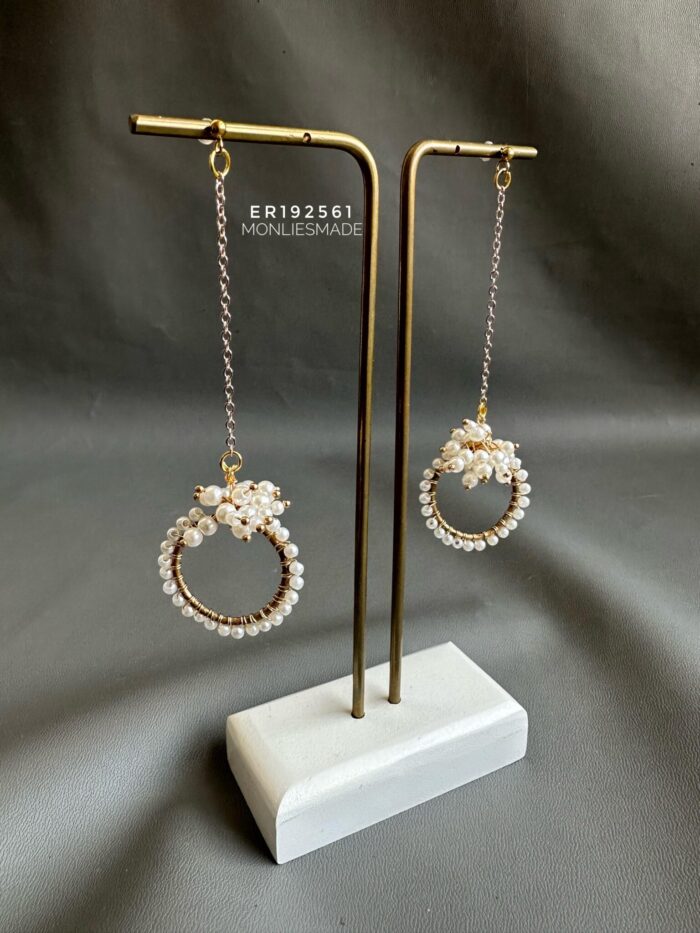 ER192561 - Pearl Earrings - Gold - Image 1