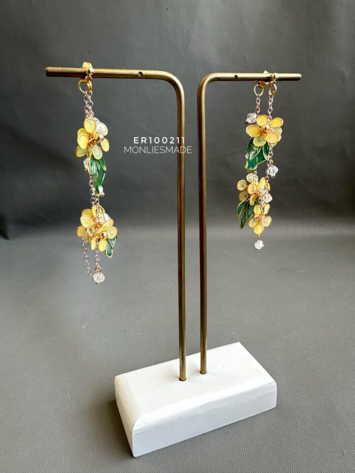 ER100211 - Yellow Flowers Earrings - Image 1