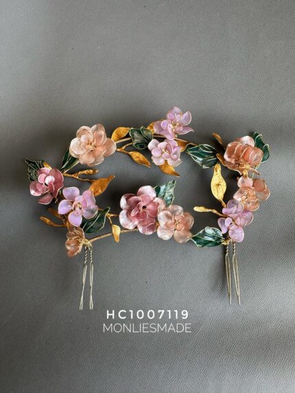 HC100719 - Flowers Haircomb Nude Colors