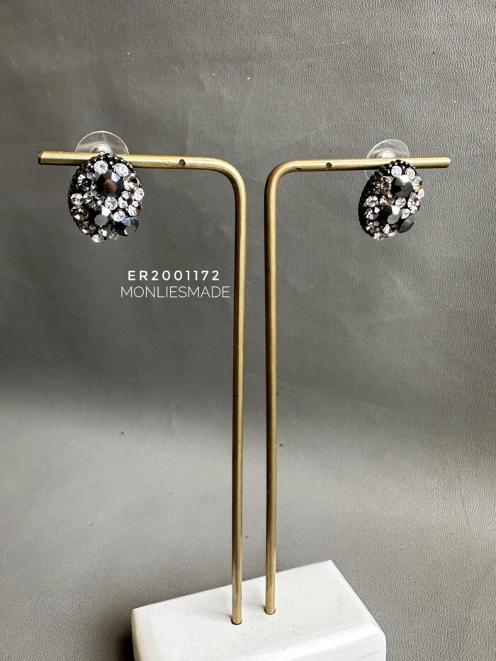 ER200172 – Crystal Bloom Earrings – Black - Image 1