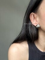 ER200174 - Crystal Cube Earrings - Silver - Image 3