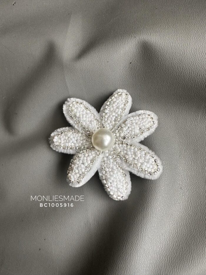 BC1005918 - Flower Haircomb - White - Image 1