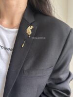 BC2001 - Leaf Lapel Pins Tuspin Brooch - Gold