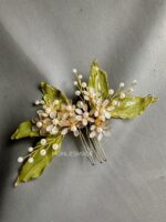 HC181500 - Leaf Haircomb with Pearl Flower - Image 2
