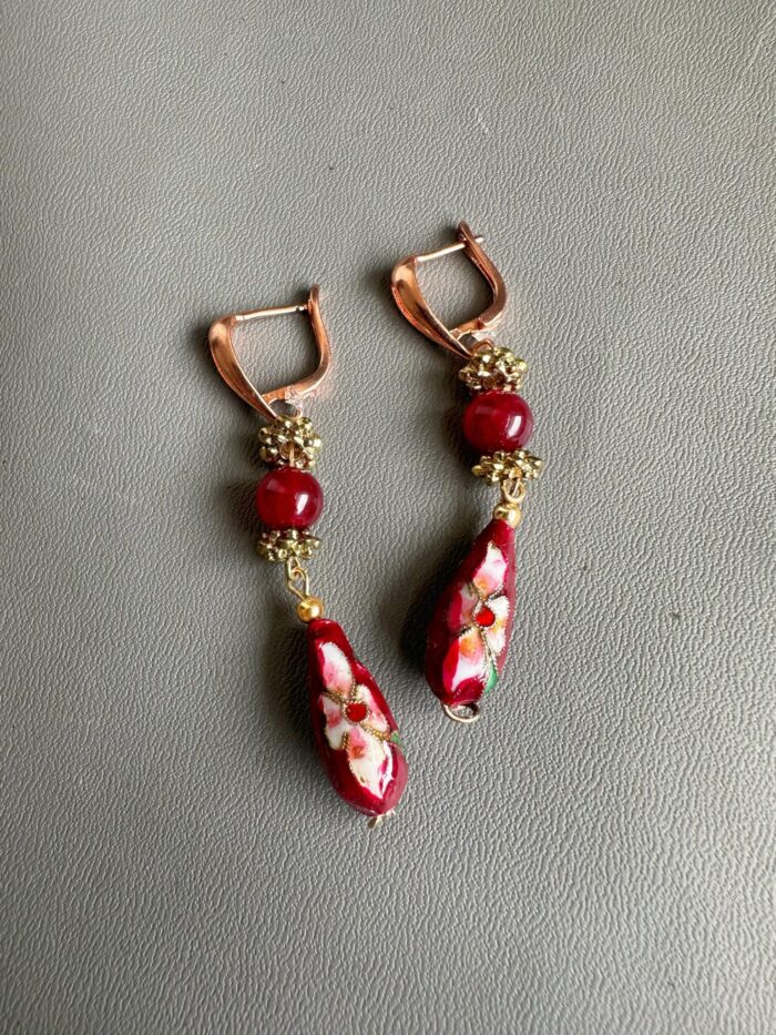 ER201163 - Sangjit Jade Rounge Earring - Image 2