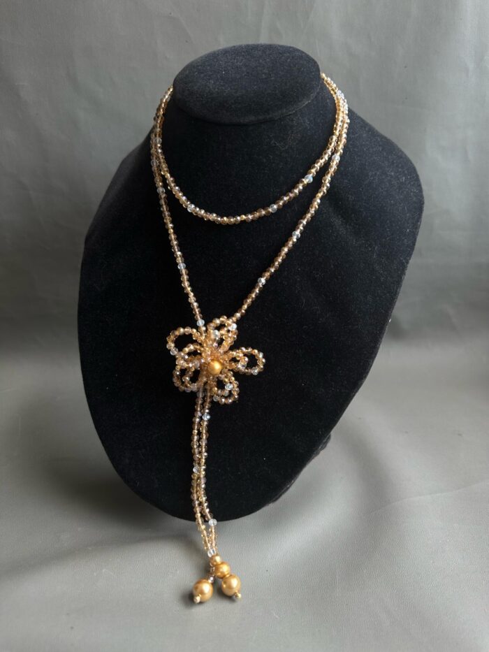 Handmade Necklace With Crystal Champagne - Image 2