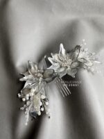 HC20651 - Handmade Flower Haircomb - Silver