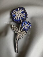 BC1082511 - Vinca Rosea Beading Brooch – Blue