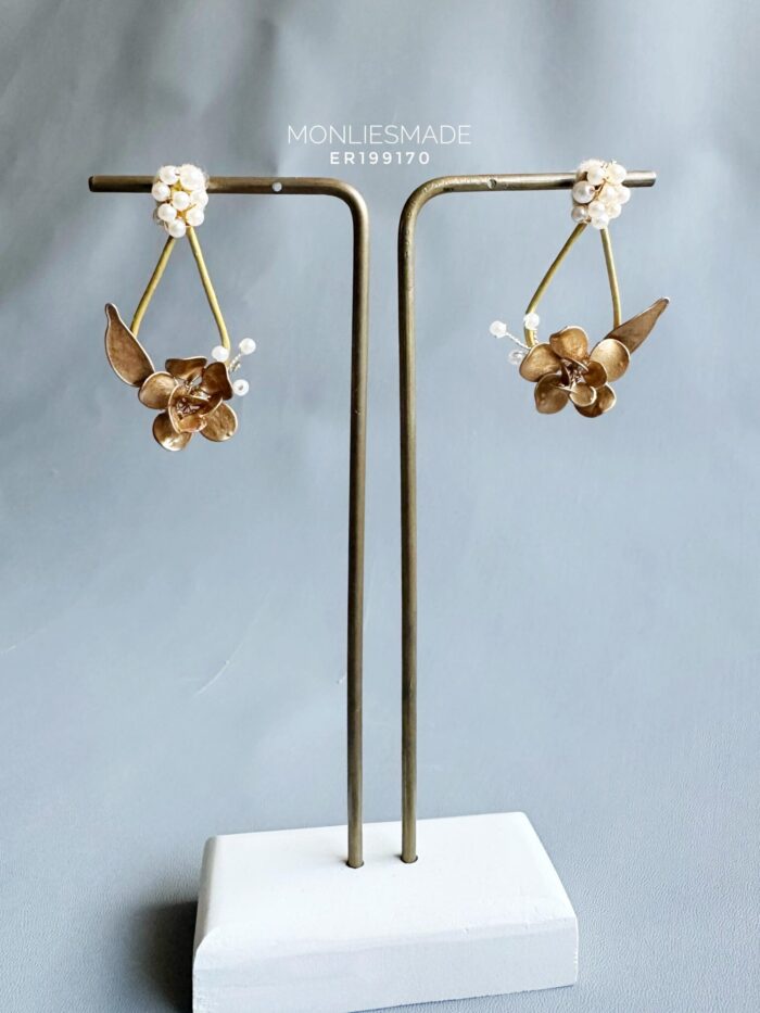 ER199170 - Handmade Flower Earring - Bronze - Image 1