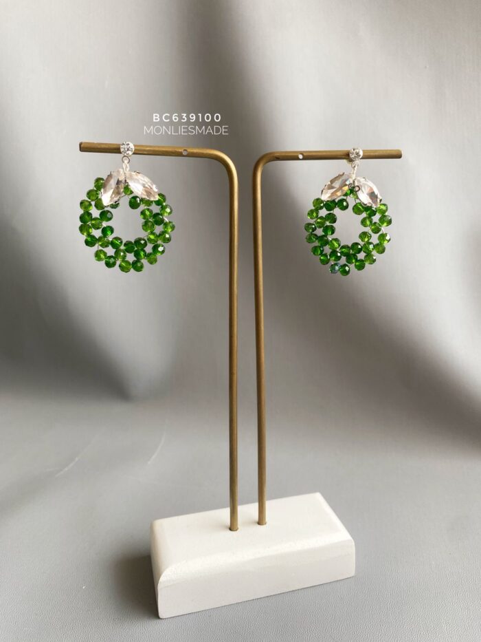 BC639100 - Crystal Earring - Emerald - Image 1