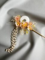 HP101164 - Jade Hairpin With Handmade Flower