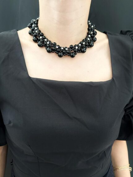 11910760 - Pearl Choker Mix Swarovski - Black