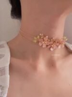 NC1006152 - Handmade Flower Choker - Nude - Image 2