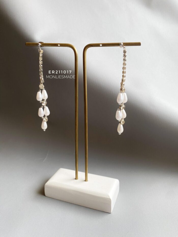 ER211017 - Pearl Earring Mix Diamond - Image 2