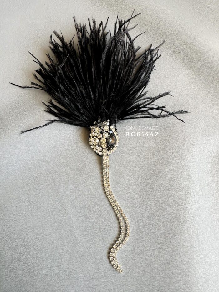 BC61442 - Handmade Whisper Brooch – Black - Image 1