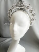 HD116108 - Handmade Flower Headpiece - Silver