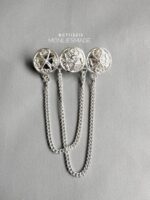 BC7115215 -Silver Brooch With Chain