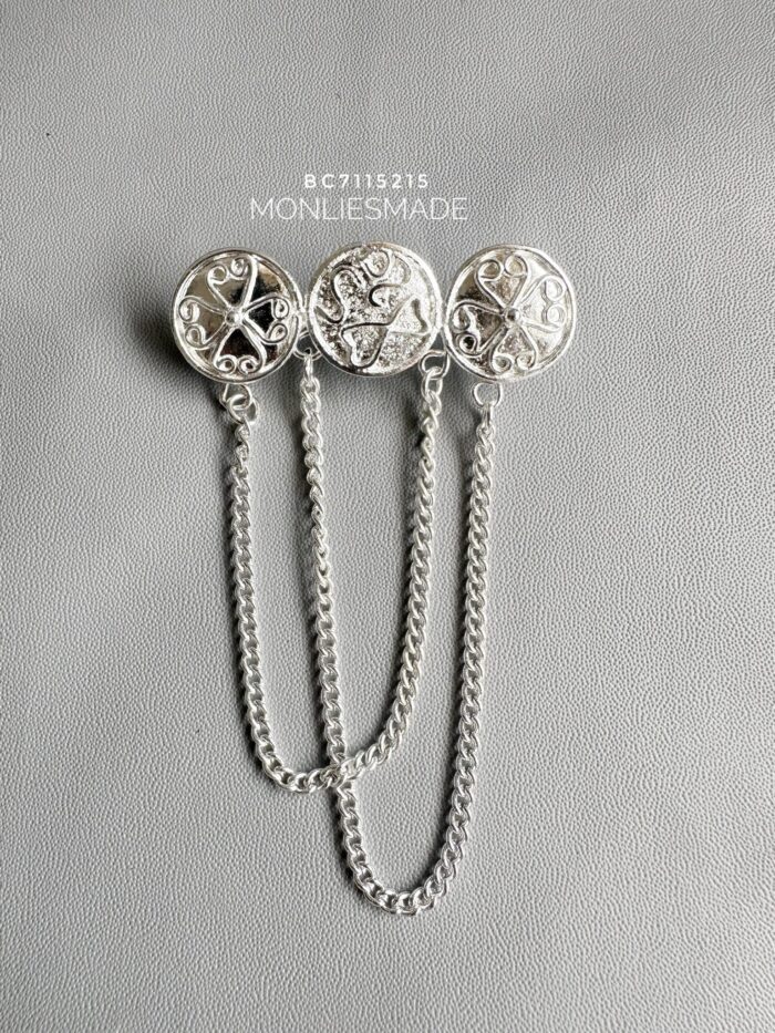 BC7115215 -Silver Brooch With Chain - Image 1