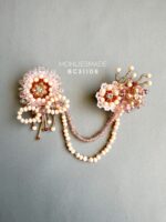 BC31108 - Handmade Beading Brooch - Peach