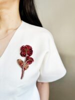 BC519266 - Vinca Rosea Brooch -Red - Image 2