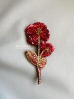 BC519266 - Vinca Rosea Brooch -Red