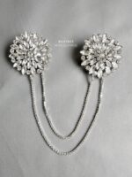 BC51925 - Handmade Vintage Diamond Brooch - Silver - Image 2