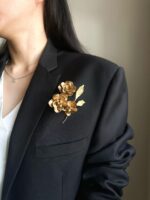 BC2115195 - Handmade Flower Brooch - Bronze - Image 2