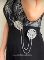 BC51925 - Handmade Vintage Diamond Brooch - Silver