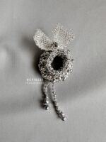 BC718221 - Handmade Beadding Brooch - Silver