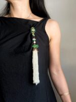 BC4115112 - Handmade Jade Brooch with Pearl Tassle - Image 2