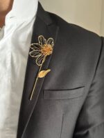 BC711513 - Handmade Flower Tuspin Brooch - Bronze - Image 2