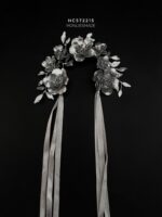 HC572215 - Handmade Flower Haircomb - Silver