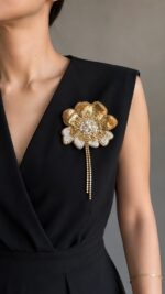 BC7115210 - Camellia Noir Brooch - Image 6