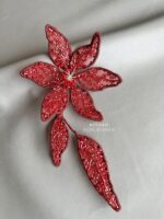 BC514221 - Handmade Flowe Brooch - Red
