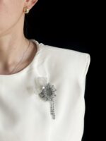 BC718221 - Handmade Beadding Brooch - Silver - Image 2