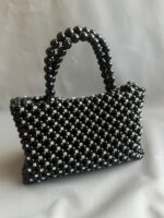 Handmade Pearl Bag Mix diamond - Black