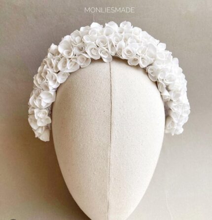 HB10068 - Handmade Fabrich Headband - White