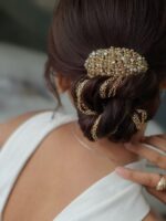 HP151197 - Crystal Hairpiece With Gold Tassle - Image 3