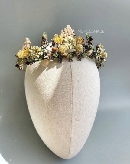 HD177151 - Handmade Emerald Crown Headpiece