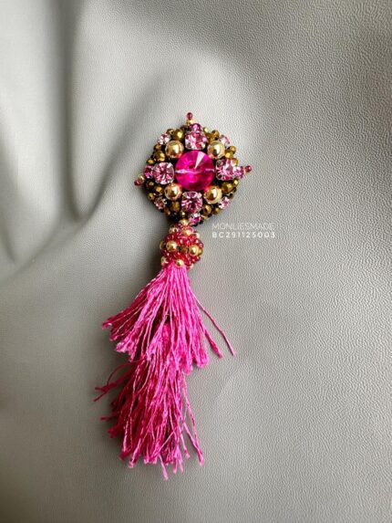 BC291125003 - LILY Tassle Brooch - Fushia