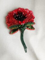 BC784410 - Handmade Popy Brooch Double Leaf