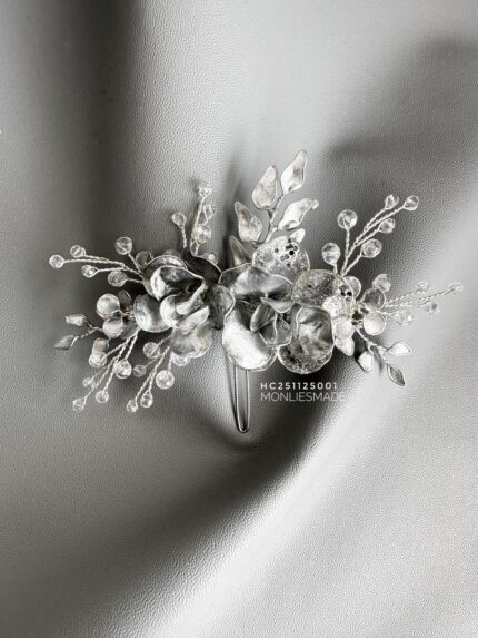 HC251125001 - Flower Silver Haircomb