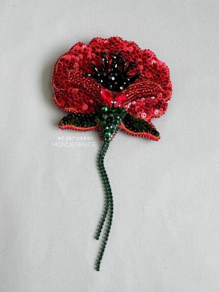 BC261125001 - Poppy Brooch 1Leaf