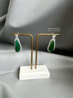 ER191225005 - Classic Round White Diamond Jade Earring