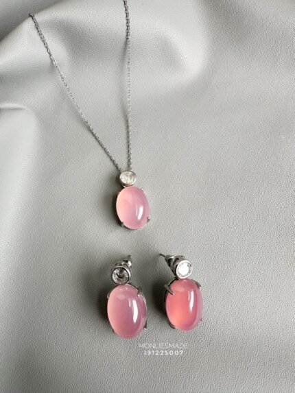 191225007 - One Set Jade  Earring With Necklace