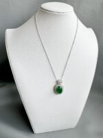 1912250020 - Double Halo Oval Jade Necklace - Image 2